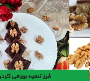 طرز تهیه بورفی گردوی شکلاتی